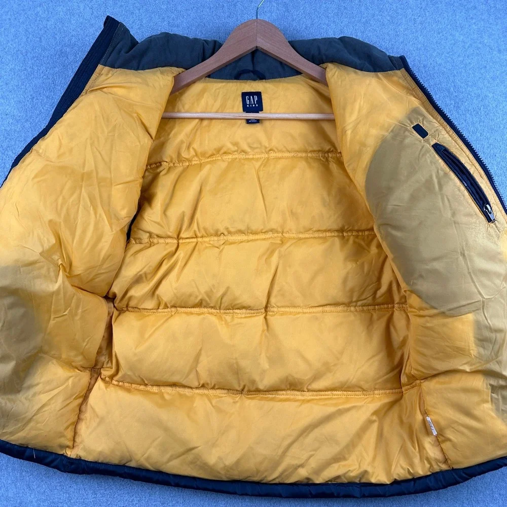 Gap Puffer Jacket Kids L (10) Navy Blue Down Filled Fall Quilted Full Zip